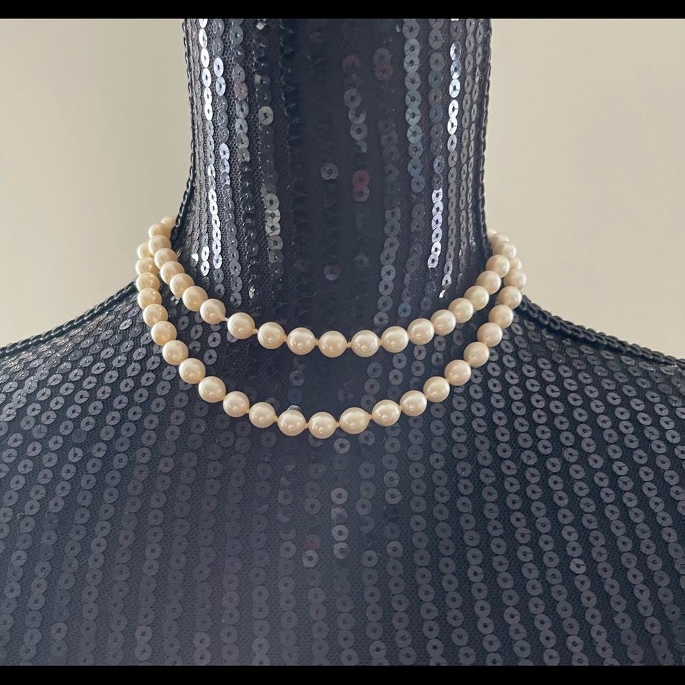 Vintage Vendome Faux Pearl Clip Necklace